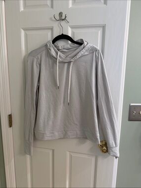 Vuori Light Gray Hooded Pullover with Drawstring
